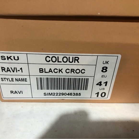 Simmi London RAVI BLACK FAUX CROC PRINT KNEE HIGH BOOTS New in box - Picture 8 of 8